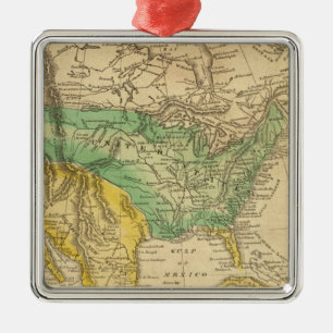 Kaart Noord-Amerika van Worcester Metalen Ornament