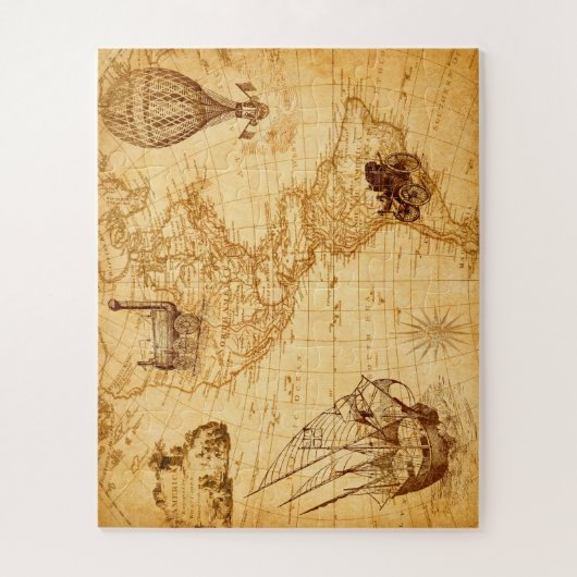 kaart Noord- en Zuid-Amerika Legpuzzel (Verticaal)