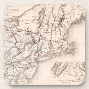 Kaart: Noordoost-Amerika Drankjes Onderzetter