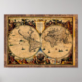 kaart Nova totius terrarum 1625 Poster (Voorkant)