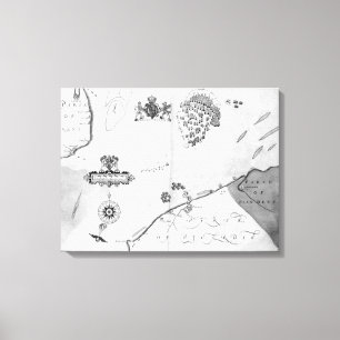 Kaart nr. 10 met de route van de vloot van Armada Canvas Afdruk