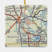  kaart Ocala FL Keramisch Ornament (Voorkant)