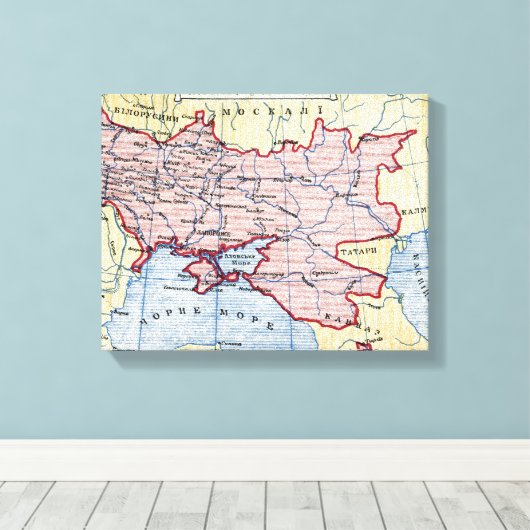 KAART: OEKRAÏNE, c1906 Canvas Afdruk (Insitu (Houten vloer))