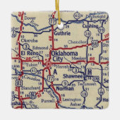 kaart Oklahoma City Keramisch Ornament (Voorkant)