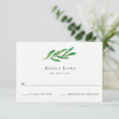 Kaart Olive Branch Wedding RSVP (Staand voorkant)