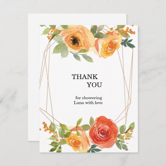 kaart om dank je te zeggen (Voorkant / Achterkant)