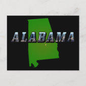 Kaart Omtrek en Afbeelding Tekst van Alabama (Voorkant)