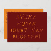 Kaart ontmoette Talgrapje, die bos bloemen aankon  (Voorkant / Achterkant)