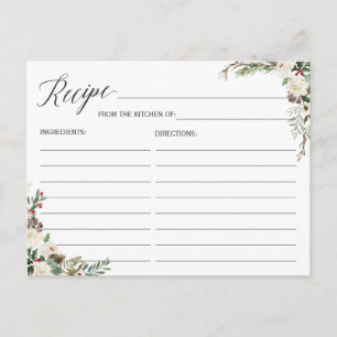 Kaart ontvangen voor de Bride Winter Rustic Floral