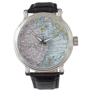 KAART: OOST-AZIË, 1907 HORLOGE