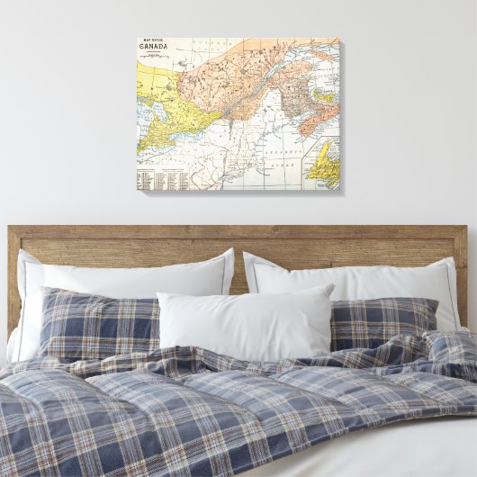 KAART: OOST-CANADA CANVAS AFDRUK (Insitu (Slaapkamer))
