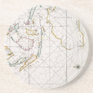 KAART: OOSTEN, 1670 ZANDSTEEN ONDERZETTER