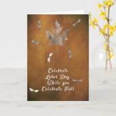 Kaart op de Dag van de Arbeid op Grunge Gold met S (Gele Bloem)