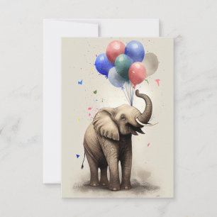 Kaart op de geboorte met olifant Flat Wenskaart
