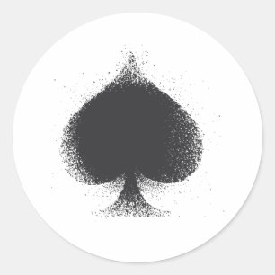 Kaart pak Schoppen - grunge Ronde Sticker