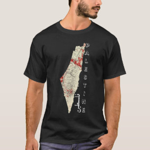 kaart Palestina Arabische kalligrafie T-shirt