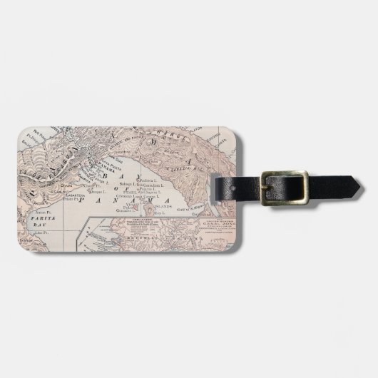 KAART: PANAMA, 1907 BAGAGELABEL (Voorkant horizontaal)