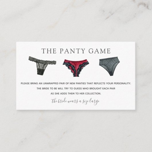 Kaart Panty Game Insert (Voorkant)