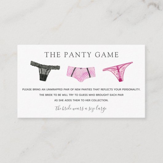 Kaart Panty Game Insert (Voorkant)
