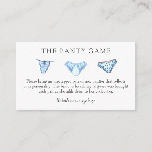 Kaart Panty Game Insert (Voorkant)