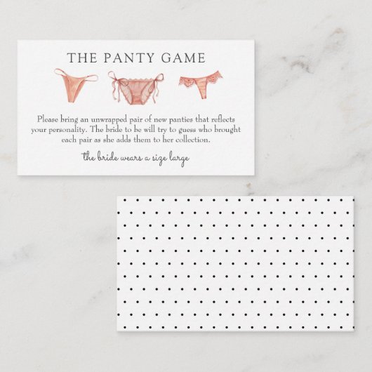 Kaart Panty Game Insert (Voorkant / Achterkant)