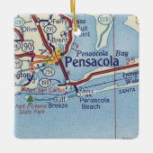  kaart Pensacola FL Keramisch Ornament (Voorkant)