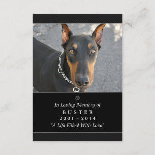 Kaart Pet Memorial 3.5"x5" zwart - Weg geen gedich