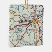  kaart Petersburg VA Keramisch Ornament (Rechts)