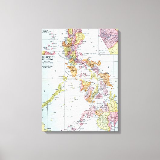 KAART: PHILIPPINES, 1905 CANVAS AFDRUK (Voorkant)