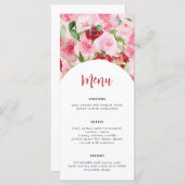 Kaart Pink Floral Menu (Voorkant / Achterkant)