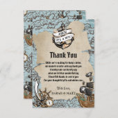 Kaart Pirate Treasure Baby shower Boy (Voorkant / Achterkant)