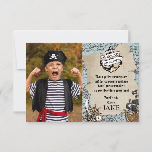  Kaart Pirate Treasure Birthday Party Foto (Voorkant)