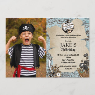 kaart Piratenverjaardagsfeestje Ahoy Matey