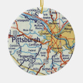  kaart Pittsburgh Keramisch Ornament (Voorkant)