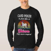 Kaart Poker Retro Unicorn Sunset T-shirt (Voorkant)