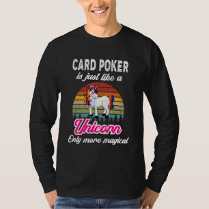 Kaart Poker Retro Unicorn  Sunset T-shirt