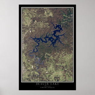 Kaart Poster van het Beaver Lake Arkansas