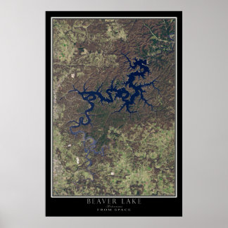 Kaart Poster van het Beaver Lake Arkansas