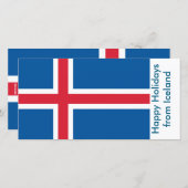Kaart Prettige feestdagen met de IJslandse vlag, (Voorkant / Achterkant)