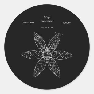 Kaart Projectie Geografie Geograaf Gis Ronde Sticker