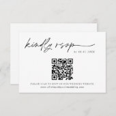 Kaart QR-codecontrole | Minimalistisch huwelijk RS (Voorkant / Achterkant)