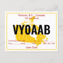 Kaart QSL Kaart Retro Canada