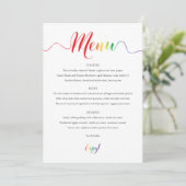 Kaart Rainbow Wedding Menu (Staand voorkant)