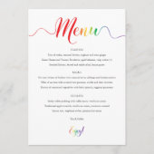Kaart Rainbow Wedding Menu (Voorkant)