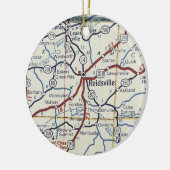 kaart Reidsville NC Keramisch Ornament (Links)