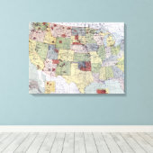 KAART: RESERVATIONS, 1892 CANVAS AFDRUK (Insitu (Houten vloer))