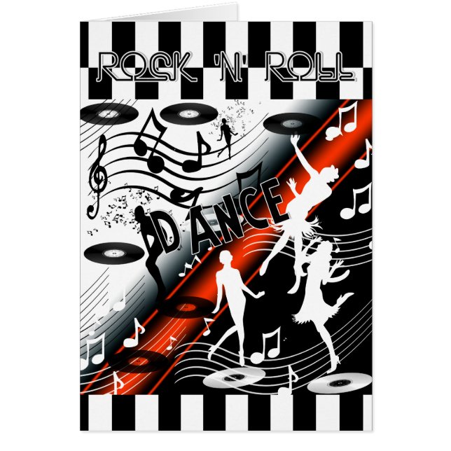 Kaart Rock 'n' Roll Retro Dance Party Time (Voorkant)
