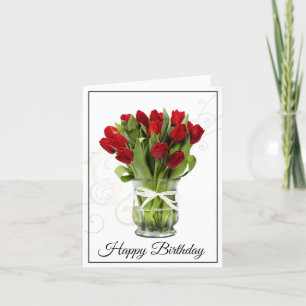 Kaart-Rode Tulpen van de Birthday Kaart