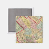 Kaart rond de stad Philadelphia Magneet (Voorkant / Achterkant)