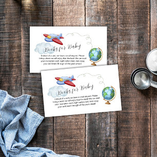 Kaart Rond de Wereld Vliegtuig Boeken Baby Shower
